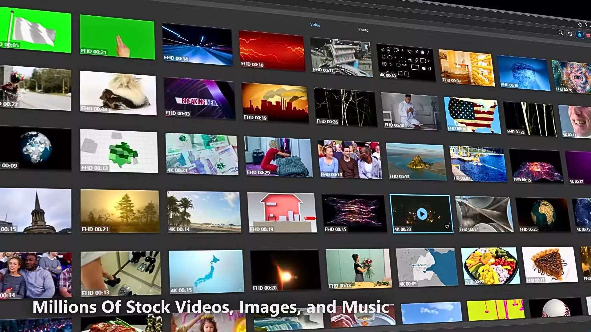 PowerDirector Millions of Stock Images Videos and Music feature